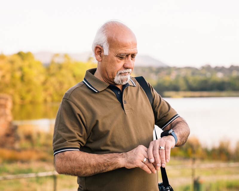 Umps Mobile Alarm worn on the wrist